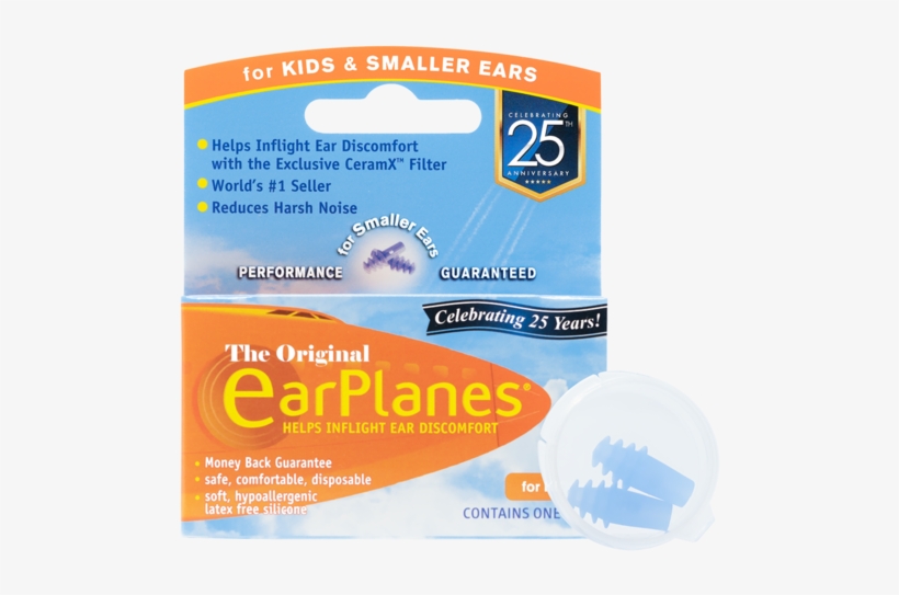 Earplanes Children In-flight Earplugs Packaging Front - Household Supply, transparent png #8581658