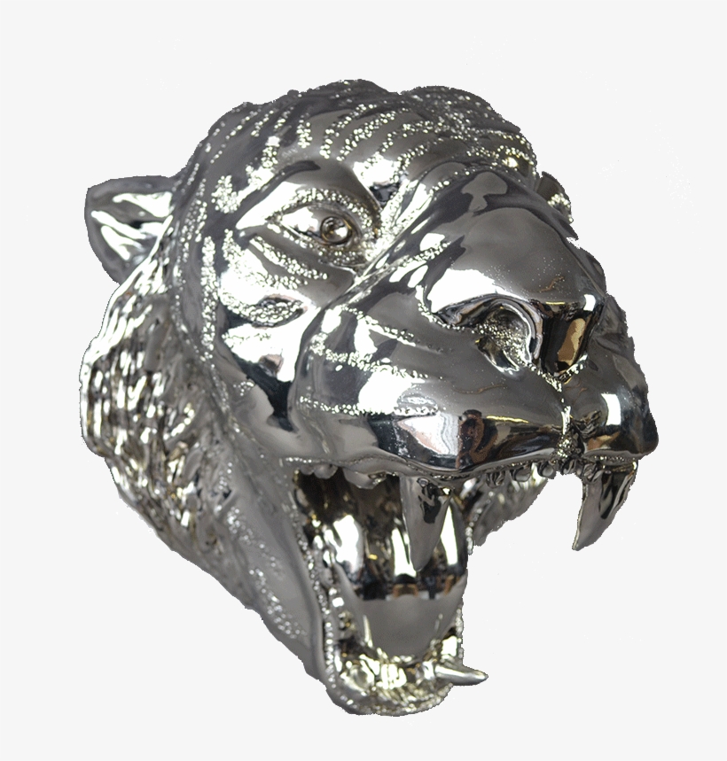 3d Printed Chromed Tiger Head Christian Furr - Tiger, transparent png #8582308