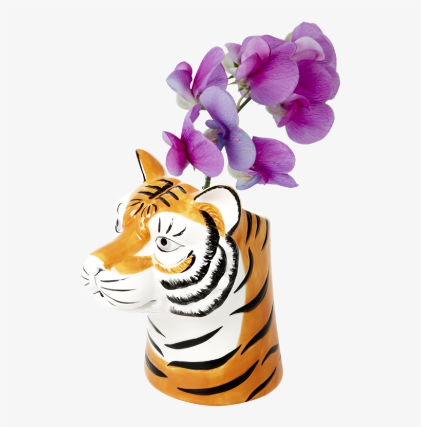 Tiger Head Ceramic Vase By Rice Dk - Vase, transparent png #8582426