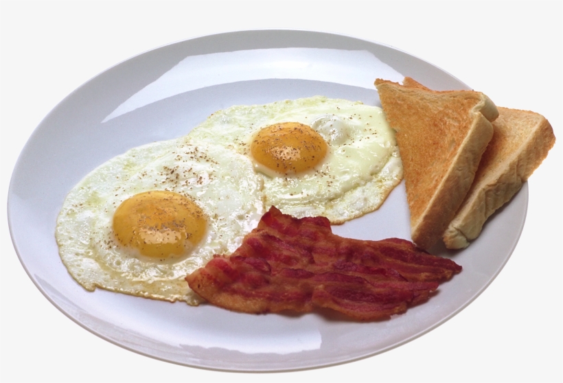 Eggs And Bacon On A Plate, transparent png #8582664