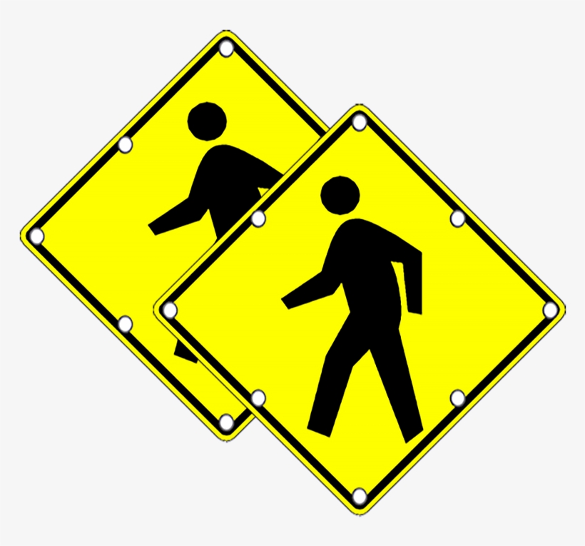 Ts40 Flashing Pedestrian Sign Package - Flashing Pedestrian Sign, transparent png #8583255