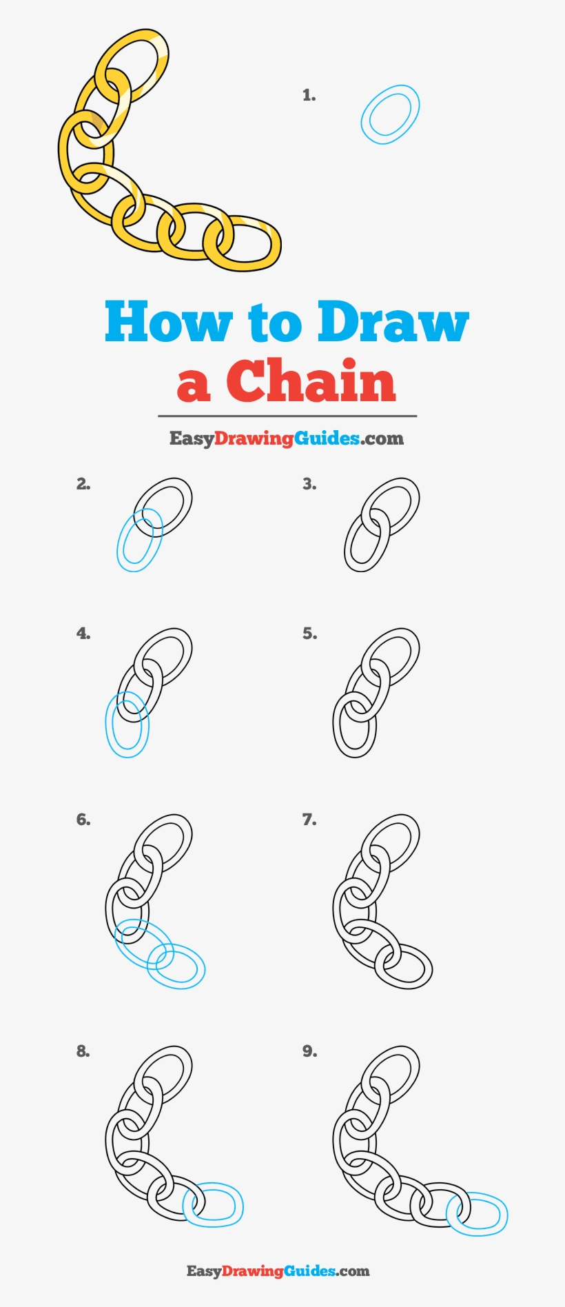 How To Draw Chain - Line Art, transparent png #8583386