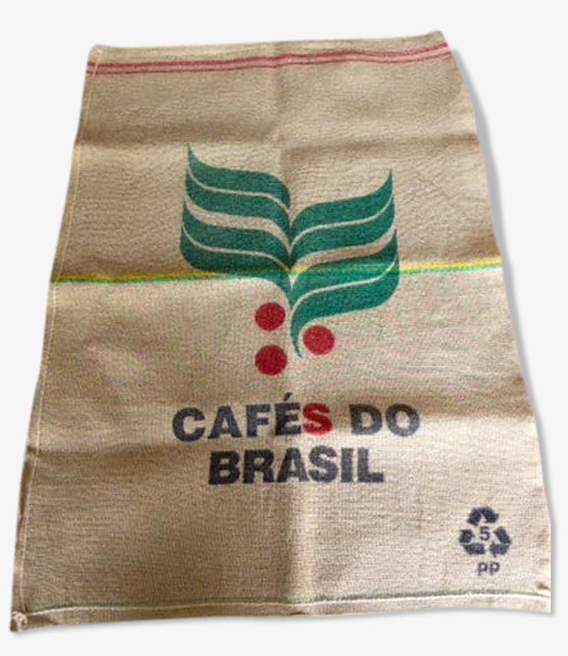 Burlap Sack "cafés Do Brasil" With A Red Border - Bolsa Cafe Do Brasil, transparent png #8584233