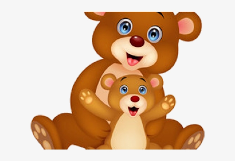 Cute Bear Clipart - Mother And Baby Bear Cartoon, transparent png #8584399