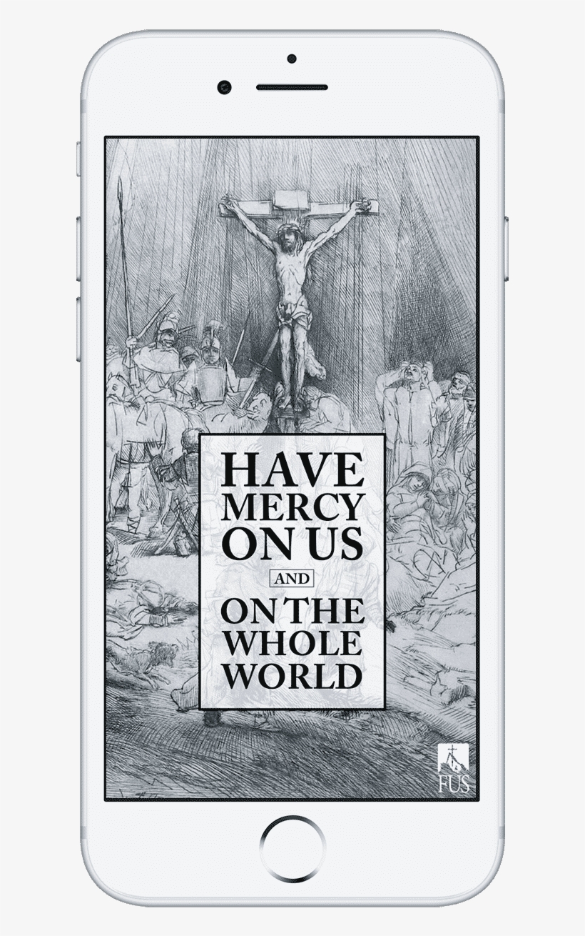 Lockscreen With Drawn Crucifix Background In Phone - Rembrandt Three Crosses, transparent png #8585001