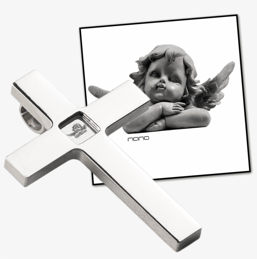 Nano Guardian Angel Pendant - Christian Cross, transparent png #8587073