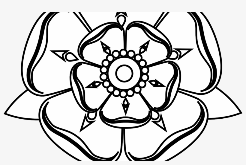 Black And White Rose Clipart - Tudor Rose Clip Art, transparent png #8587137