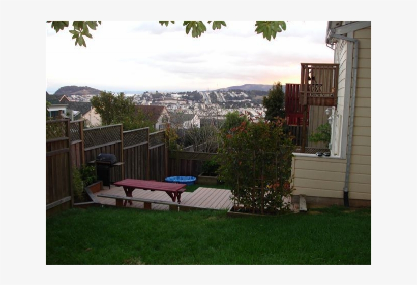 Large House On A Hill In San Francisco - Backyard, transparent png #8587369