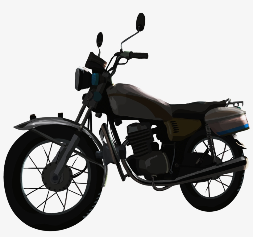 Cartoon Black Motorcycle Metal Png And Psd - Moped, transparent png #8588385