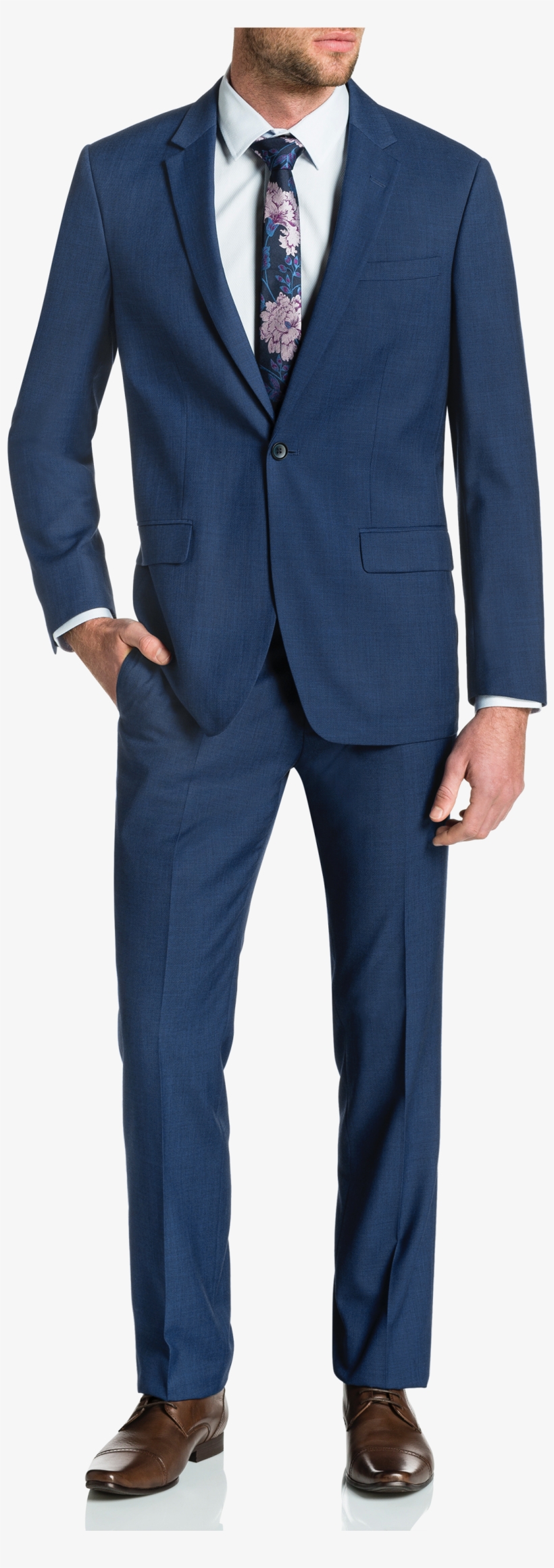 Blue Nixon 1 Button Suit - Calvin Klein Blazer Men Striped, transparent png #8589017