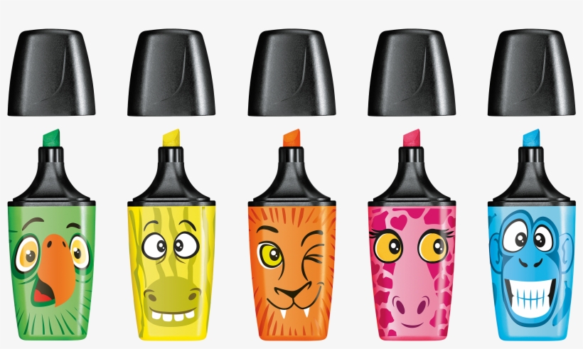 140/07-05 Highlighter - Stabilo Boss Mini Funnimals, transparent png #8589129