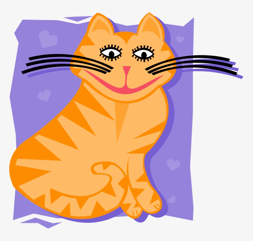 Vector Illustration Of Small Domesticated Family Pet - Cat Yawns, transparent png #8589761