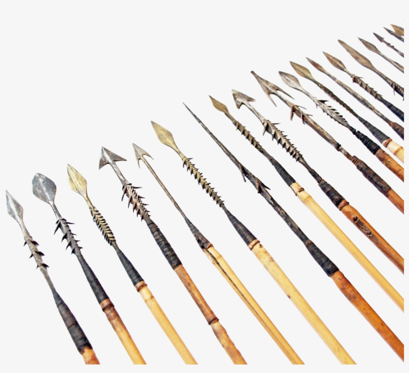 Lot Of African Tribal Bamboo Iron Copper - Arrow, transparent png #8590337