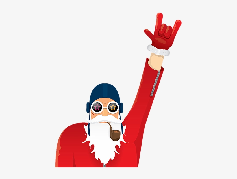 Santa Rock - Santa Claus Biker, transparent png #8590560