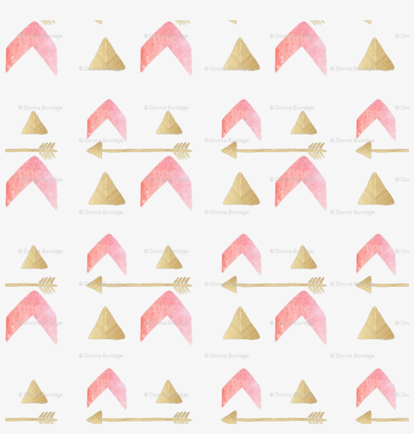Tribal Pink Gold Arrows Fabric Wallpaper - Paper, transparent png #8590719