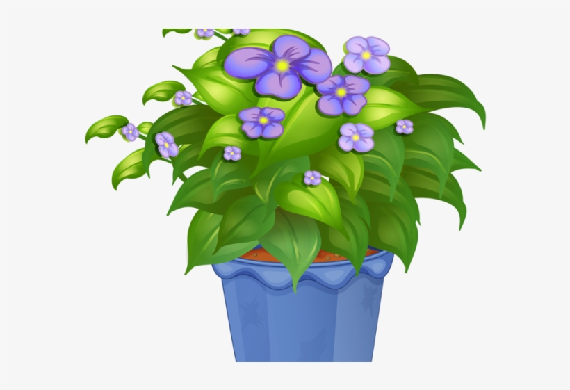 Flowerpots Clipart Flower Bed - Flower In Pot Png, transparent png #8591236