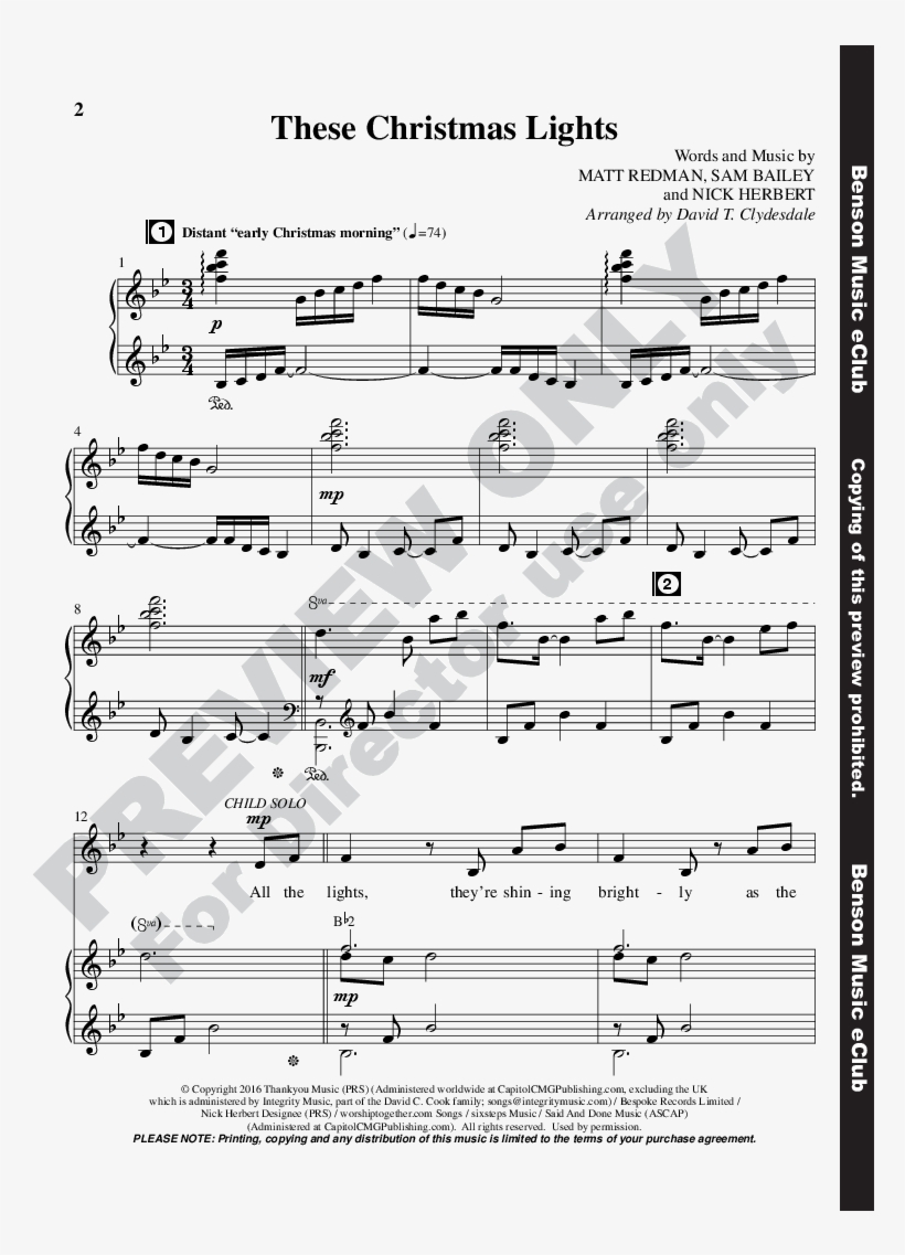 These Christmas Lights Thumbnail - Cause Of Christ Sheet Music, transparent png #8592098