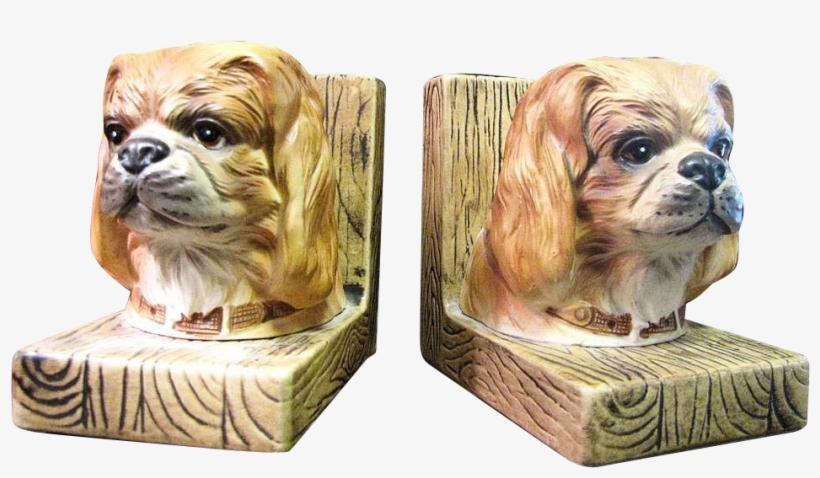 Pair Of Dog Head Ceramic Bookends - Tibetan Spaniel, transparent png #8592206