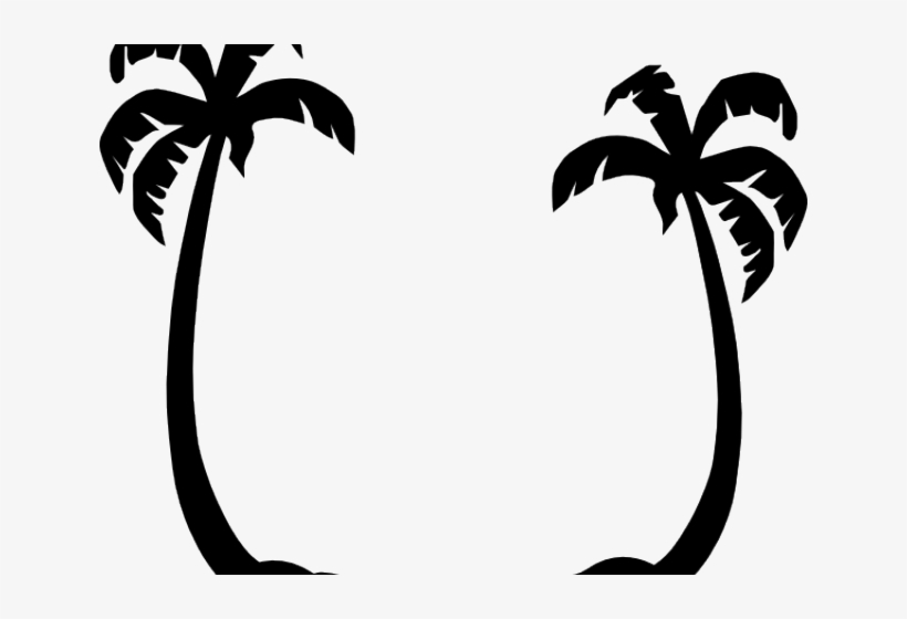 Original - Palm Tree Beach Silhouette, transparent png #8592486