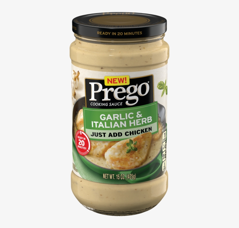 Garlic & Italian Herb Cooking Sauce - Prego Creamy Lemon Parmesan, transparent png #8593236