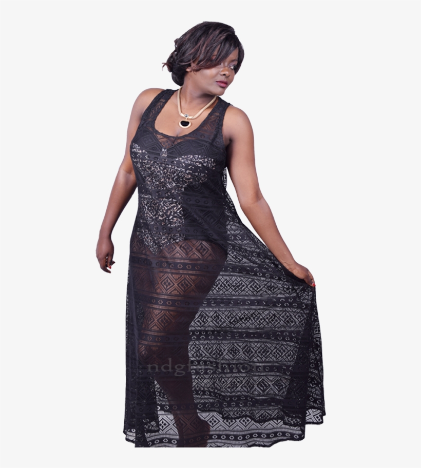 95 Maxi Racerback Coverup Black Lace Front - Photo Shoot, transparent png #8594781