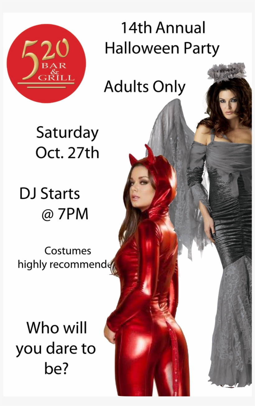 520 Bar & Grill 14th Annual Halloween Party - Sexy Latex Devil Costume, transparent png #8594816