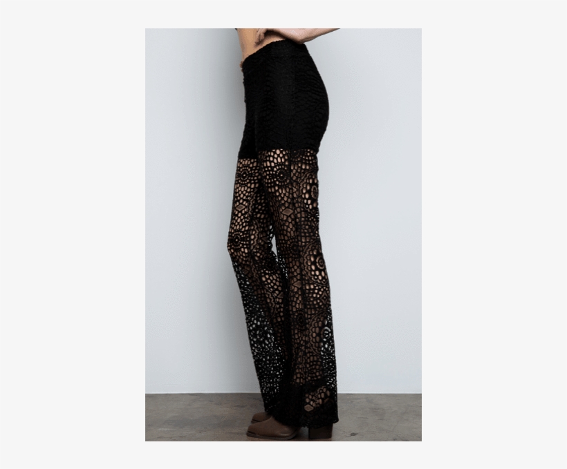 Biscay Black Lace Bottom - Leggings, transparent png #8594845