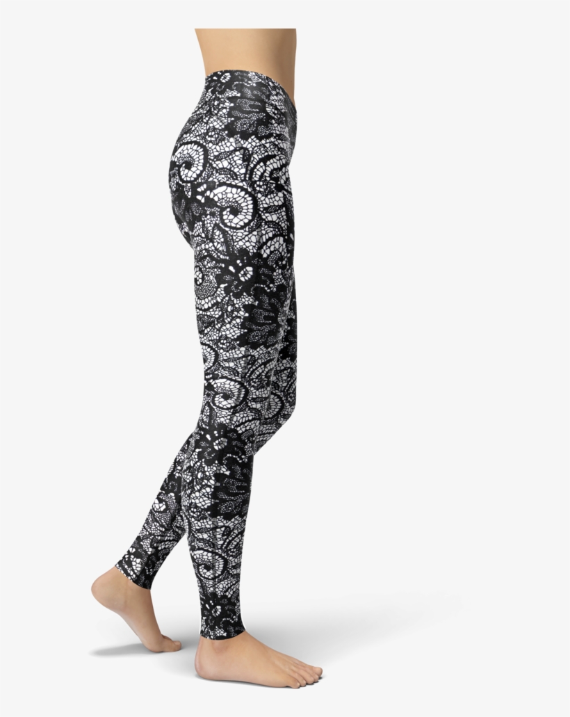 Catrina Black Lace - Leggings, transparent png #8595759