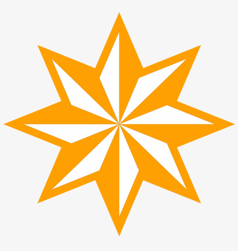 8-pointed Star Orange - 8 Point Star Clipart, transparent png #8595965