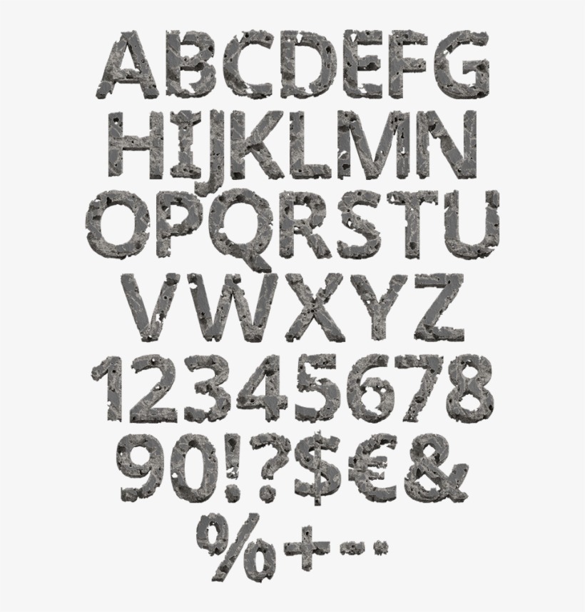 Concrete Erosion Font - Calligraphy, transparent png #8595999