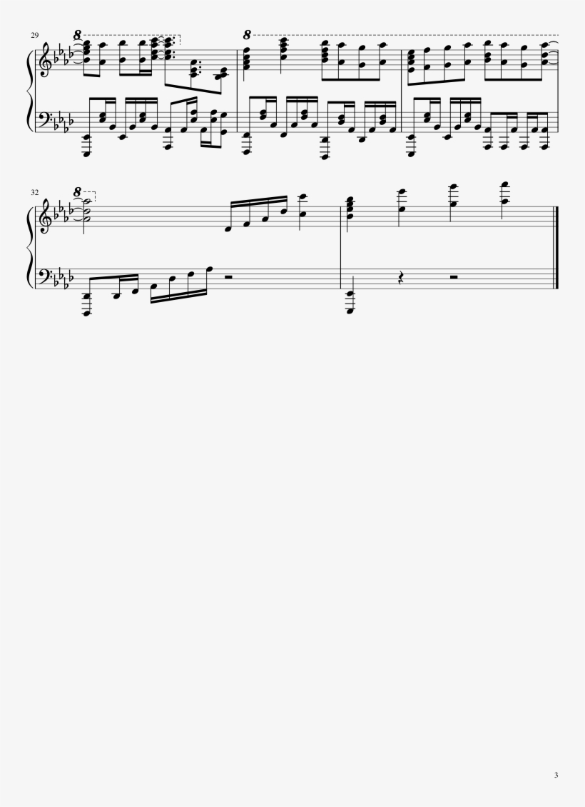 Heikozen Sheet Music Composed By Sheets By Bomb& Kou - Partition Piano Fear Not This Night Piano, transparent png #8596659