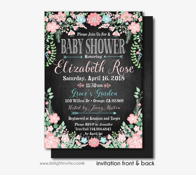 Vintage Pastel Floral Baby Shower Invitations - First Communion Invitations Vintage, transparent png #8596892