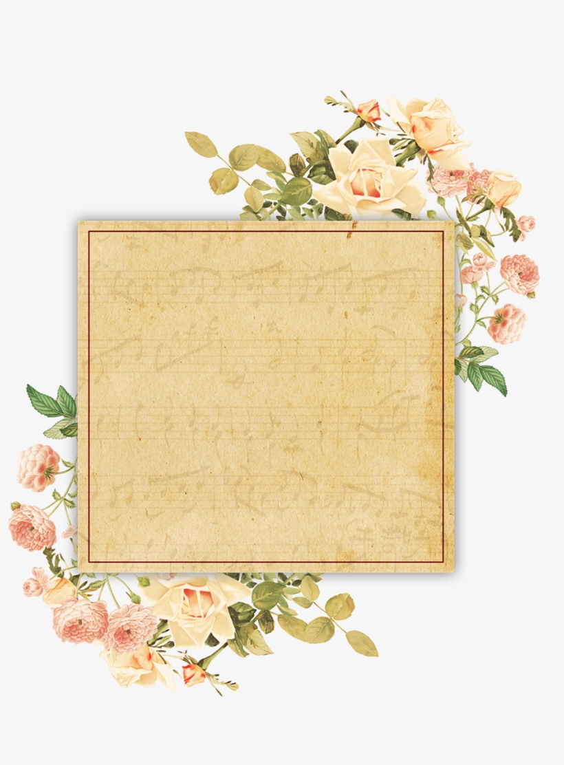 Download - Vintage Frame Floral Png, transparent png #8596964