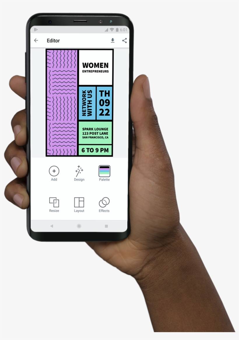 Hand Samsung S8 - Adobe Spark Post Android, transparent png #8597596