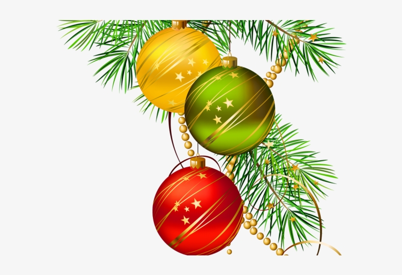 Christmas Ornaments Clipart Pine Tree Branch - Christmas Decor Vector Png, transparent png #8599024