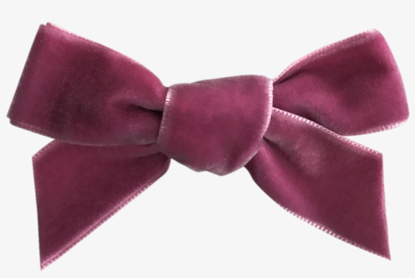 Image Of Dusty Lavender French Velvet Bow Clip - Satin, transparent png #8599290
