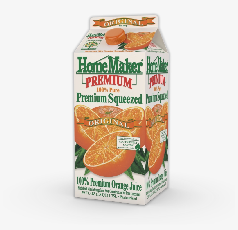 Homemaker, Premium Squeezed Original Orange Juice, - Homemaker Orange Juice, 100% Florida, Original - 59, transparent png #860542