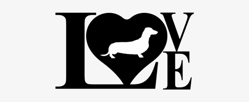 Dog Love Dachshund Wiener Decal Sticker - Black And White Dachshund Dog Vector, transparent png #860736
