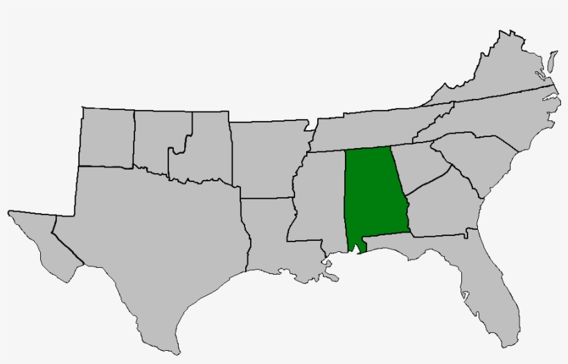 Csa Map Alabama Highlighted - James Buchanan Election Map, transparent png #861062