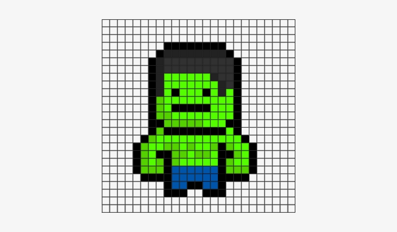 Incredible Hulk Grid - Minecraft Superhero Pixel Art, transparent png #861285