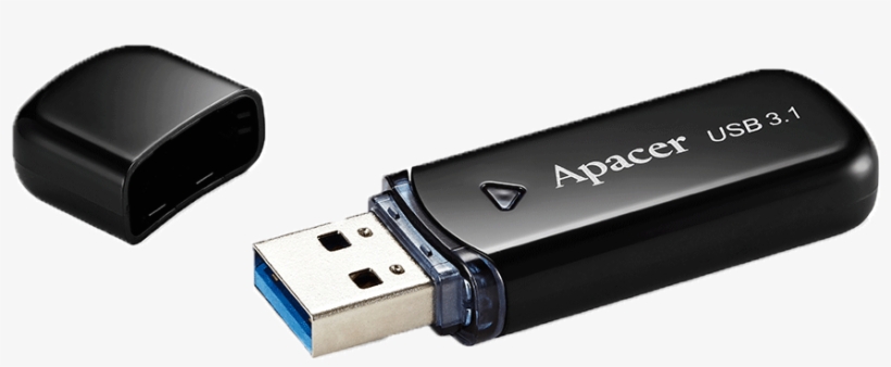 Ah355 Usb - Apacer Ah355 32gb Usb3.0 Flash Drive - Black, transparent png #861376