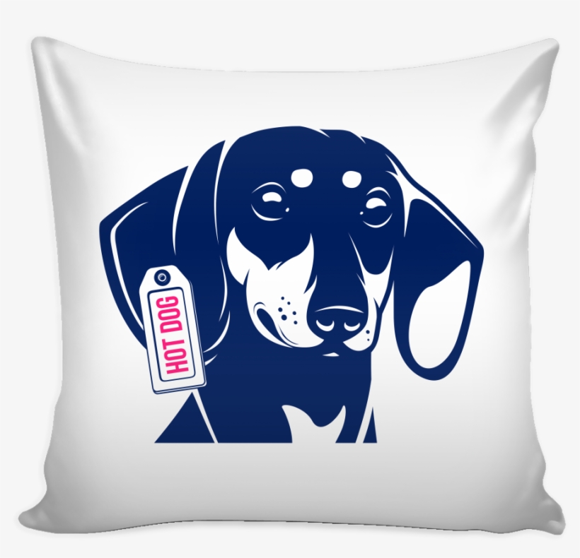 "hot Dog" Dachshund Pillow Case - Dachshund Vector, transparent png #861435