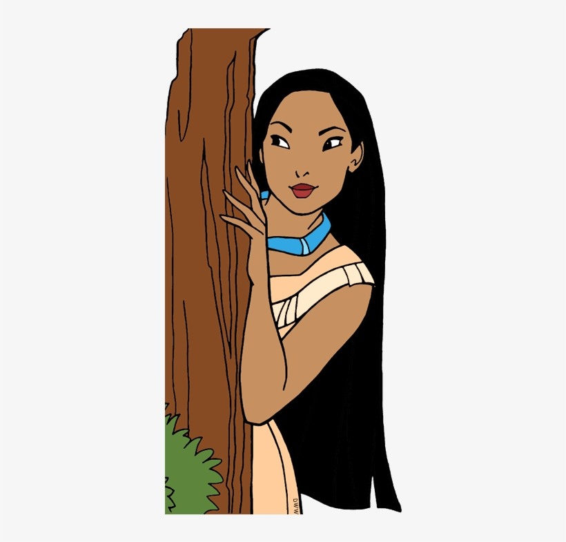 Pocahontas Hiding Behind Tree - Girl Hiding Behind Tree Clipart, transparent png #861651