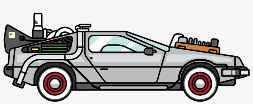 Back To The Future Delorean Clipart - Back To The Future Car Cartoon, transparent png #862597