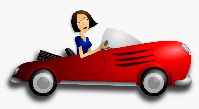 Brunette Female Driver Banner Free Stock - Woman Driving Clipart, transparent png #862840