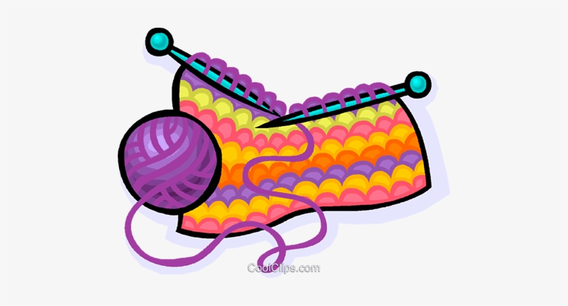 Wool, Knitting Royalty Free Vector Clip Art Illustration - Knitting And Crochet Clipart, transparent png #863137