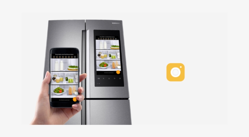 Smart-fridge - Samsung Refrigerator Camera Inside, transparent png #863563