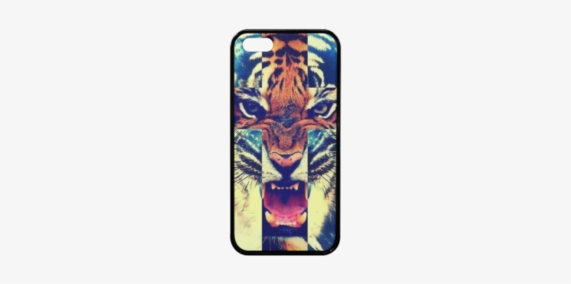 Tiger Head Cross Pattern Rubber Case For Iphone 5 5s Marcelo Burlon Wallpaper Hd Free Transparent Png Download Pngkey