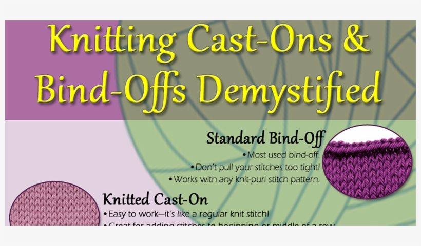 Cast On & Bind Off Knitting Infographic - Knitted Cast On Method, transparent png #864167