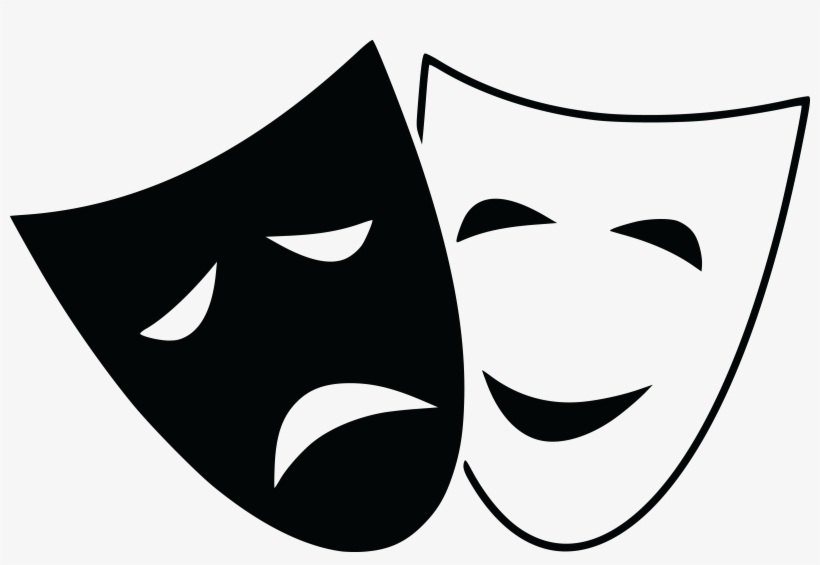 Free Clipart Of Theater Masks - Comedy And Tragedy Masks, transparent png #864850